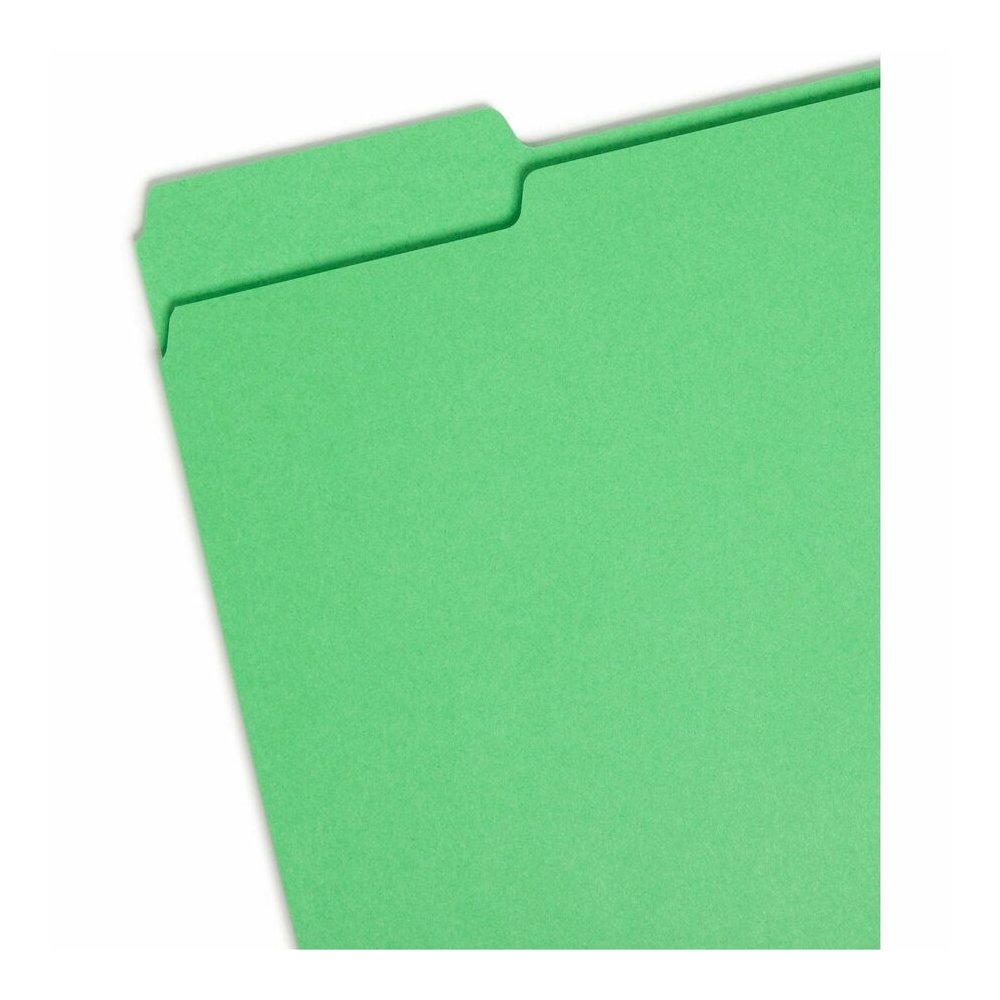 Smead 1/3 Tab Cut Letter Recycled Top Tab File Folder - 8 1/2" x 11" - 3/4" Expansion - Top Tab Location - Assorted Tab Position - 11 pt. - 1 Plys - Blue, Green, Orange, Red, Yellow - Rounded Corner -. Picture 4
