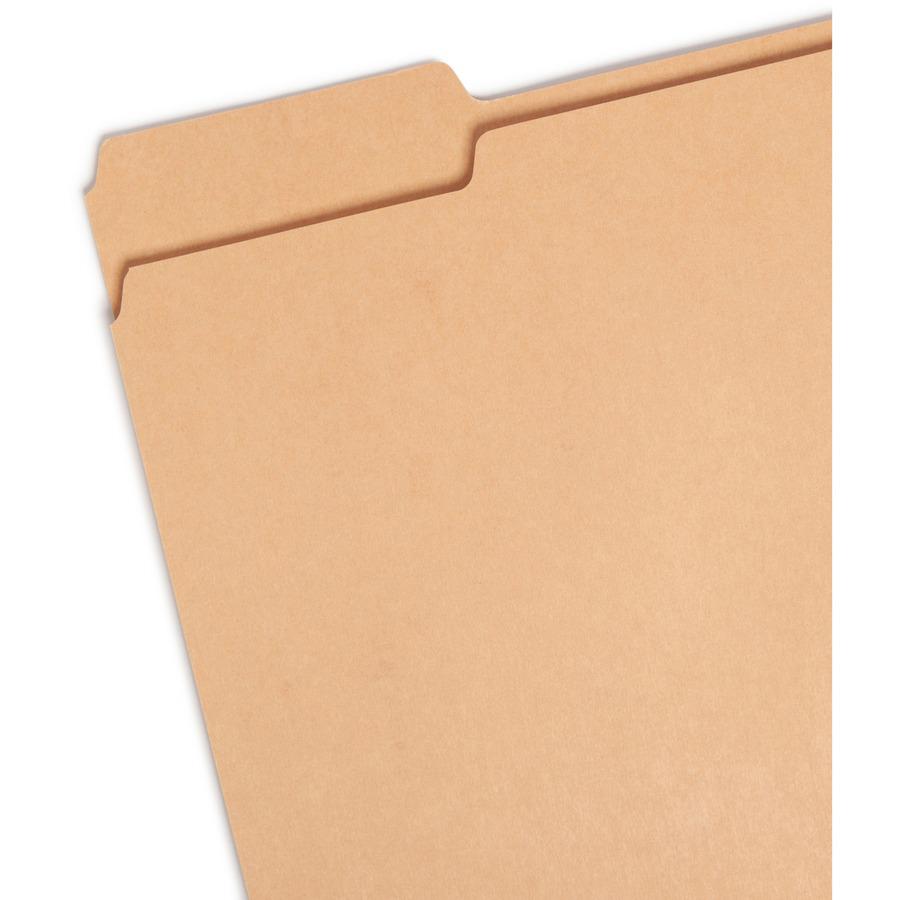 Smead Colored 1/3 Tab Cut Letter Recycled Top Tab File Folder - 8 1/2" x 11" - Top Tab Location - Assorted Position Tab Position - Camel, Lake Blue, Lavender, Moss, Pink - 10% Recycled - 100 / Box. Picture 8