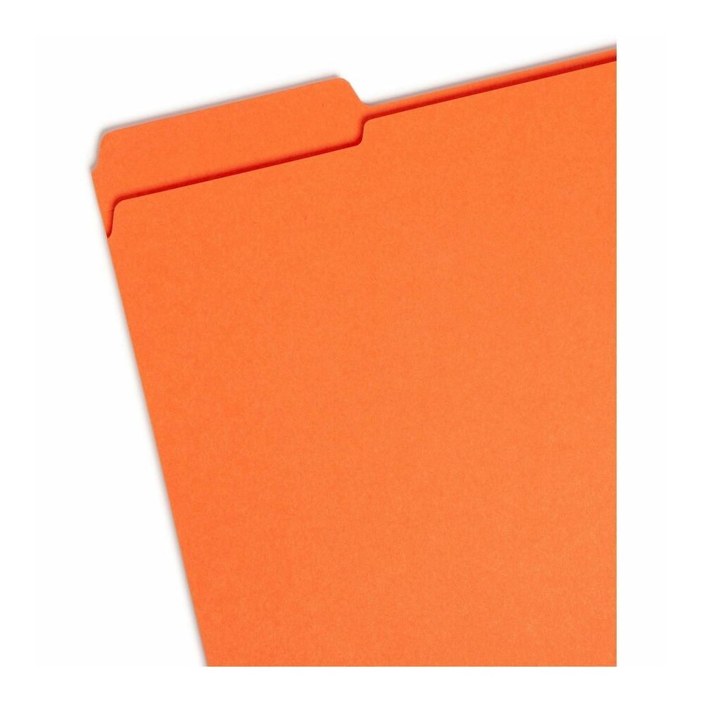 Smead Colored 1/3 Tab Cut Letter Recycled Top Tab File Folder - 8 1/2" x 11" - 3/4" Expansion - Top Tab Location - Assorted Tab Position - 11 pt. - 2 Plys - Blue, Green, Orange, Yellow - Reinforced - . Picture 2