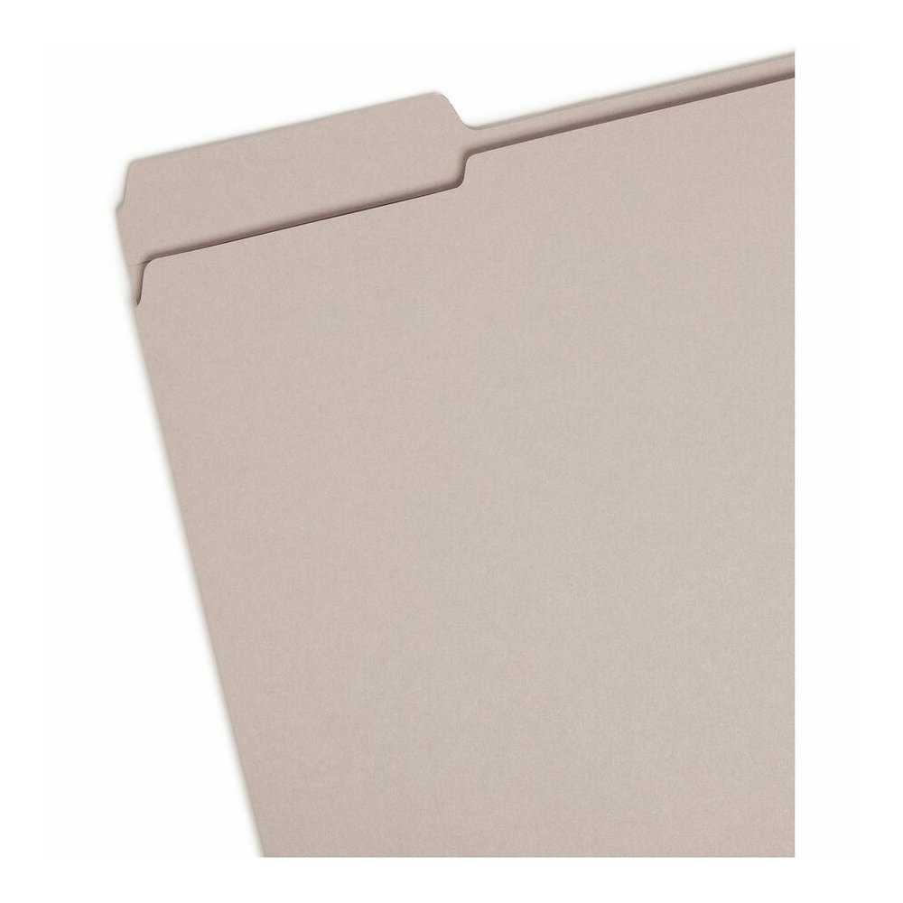 Smead Colored 1/3 Tab Cut Letter Recycled Top Tab File Folder - 8 1/2" x 11" - 3/4" Expansion - Top Tab Location - Assorted Tab Position - 11 pt. - 2 Plys - Gray - 10% Recycled - 100 / Box. Picture 2