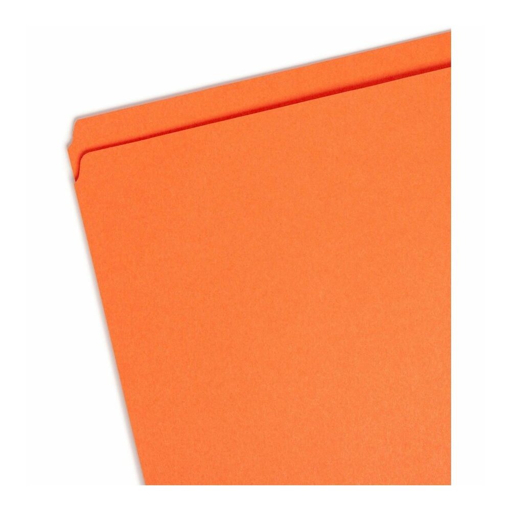 Smead Colored Straight Tab Cut Letter Recycled Top Tab File Folder - 8 1/2" x 11" - 3/4" Expansion - 11 pt. - 2 Plys - Orange - Reinforced Tab - 10% Recycled - 100 / Box. Picture 4