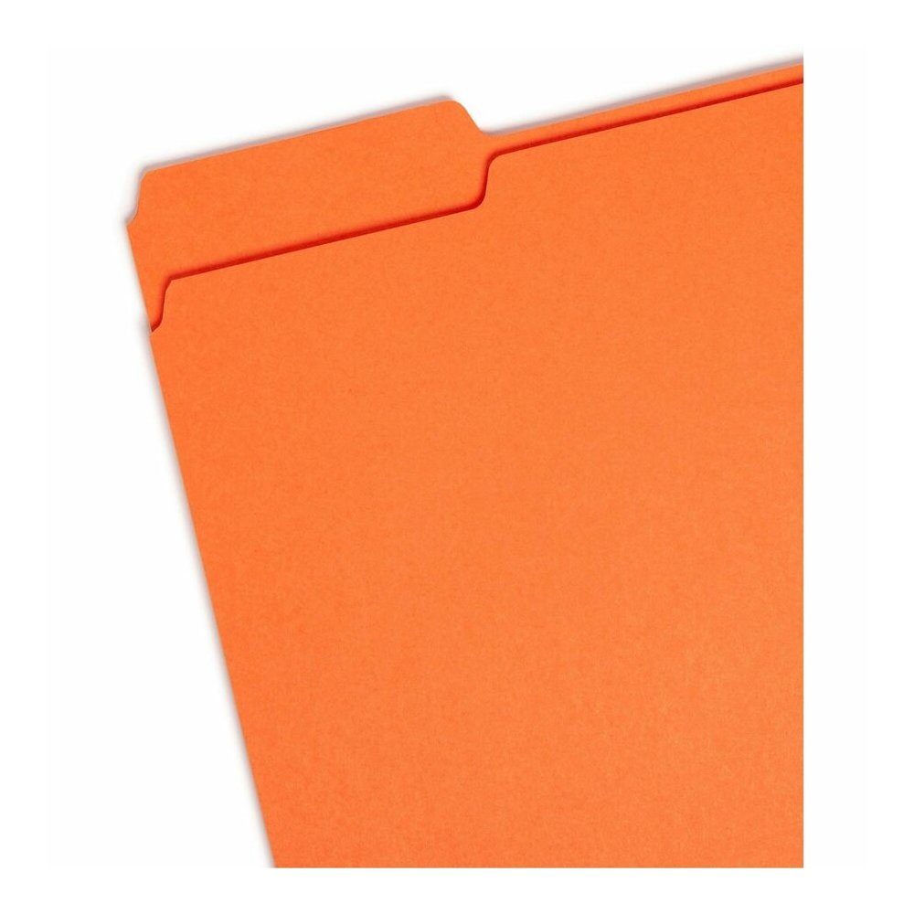 Smead Colored 1/3 Tab Cut Letter Recycled Top Tab File Folder - 8 1/2" x 11" - 3/4" Expansion - Top Tab Location - Assorted Tab Position - 11 pt. - 1 Plys - Orange - Rounded Corner - 10% Recycled - 10. Picture 4