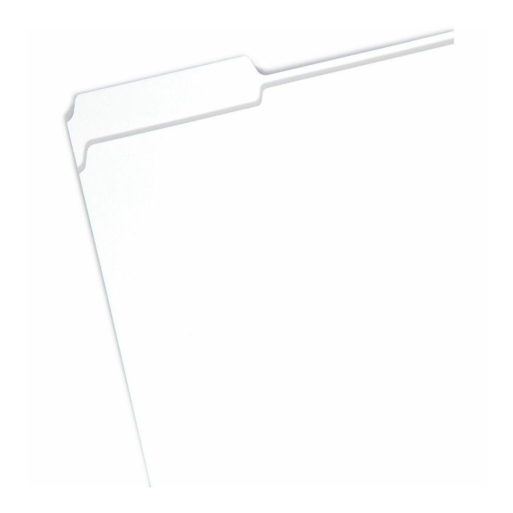 Smead Colored 1/3 Tab Cut Letter Recycled Top Tab File Folder - 8 1/2" x 11" - Top Tab Location - Assorted Tab Position - 11 pt. - 2 Plys - White - 10% Recycled - 100 / Box. Picture 3