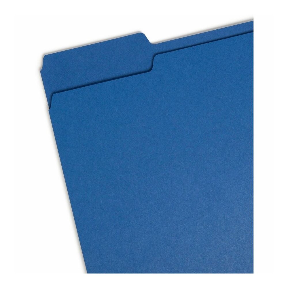 Smead Colored 1/3 Tab Cut Letter Recycled Top Tab File Folder - 8 1/2" x 11" - 3/4" Expansion - Top Tab Location - Assorted Tab Position - 11 pt. - 1 Plys - Navy Blue - Rounded Corner - 10% Recycled -. Picture 4