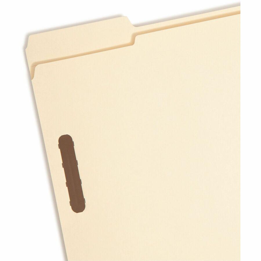 Smead 1/3 Tab Cut Letter Recycled Fastener Folder - 8 1/2" x 11" - 3/4" Expansion - 2 x 2K Fastener(s) - 2" Fastener Capacity for Folder - Top Tab Location - Assorted Position Tab Position - Manila - . Picture 6