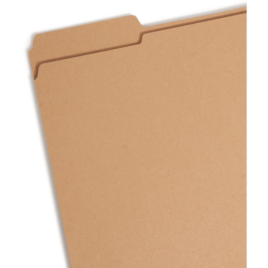 Smead Straight Tab Cut Letter Recycled Fastener Folder - 8 1/2" x 11" - 3/4" Expansion - 1 x 2K Fastener(s) - 2" Fastener Capacity for Folder - Top Tab Location - Assorted Position Tab Position - Kraf. Picture 6