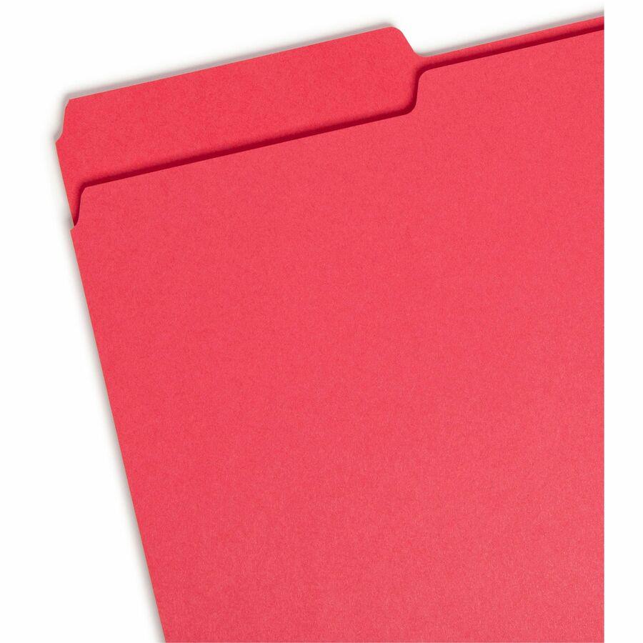 Smead Colored 1/3 Tab Cut Legal Recycled Top Tab File Folder - 8 1/2" x 14" - 3/4" Expansion - Top Tab Location - Assorted Position Tab Position - Blue, Green, Orange, Red, Yellow - 10% Recycled - 100. Picture 8