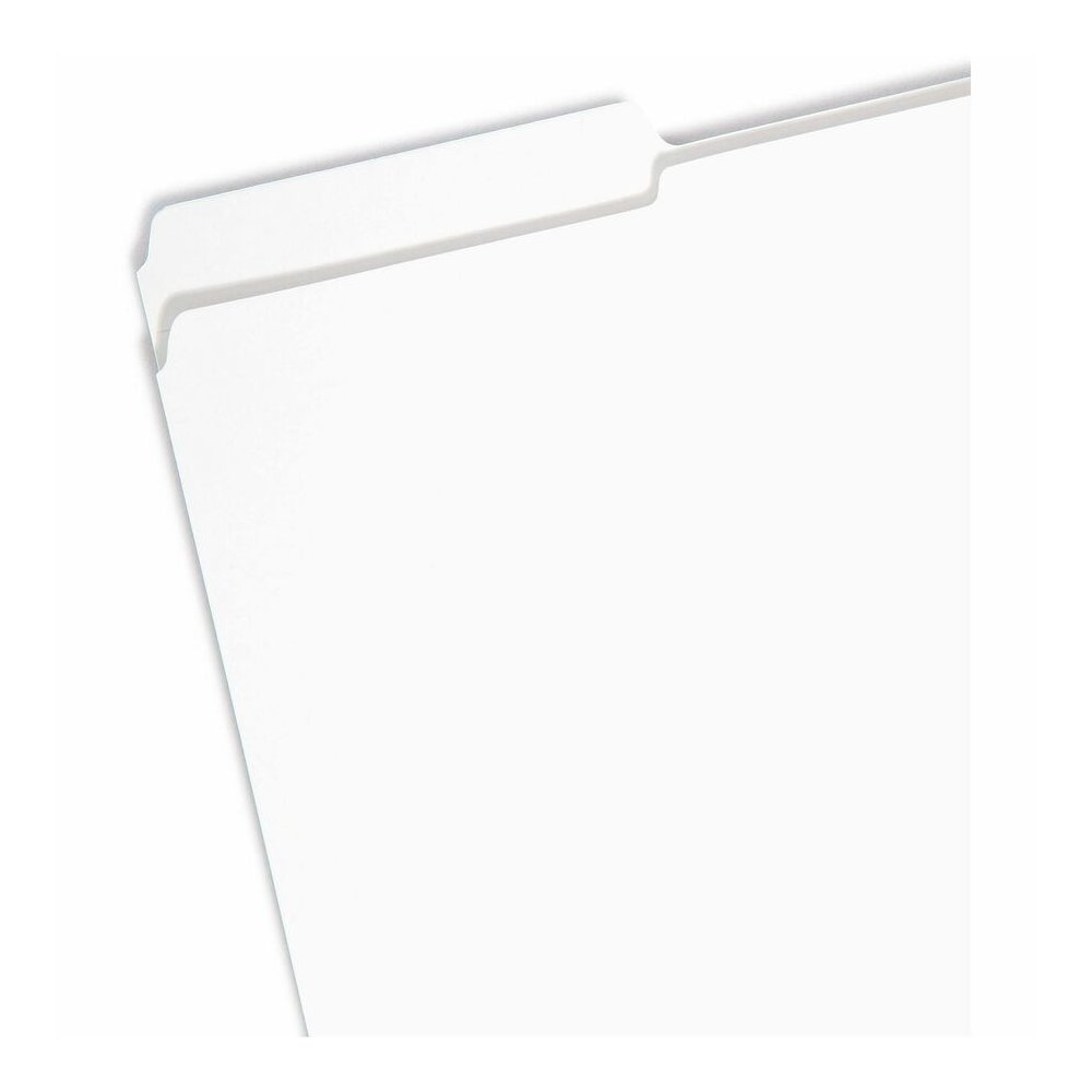 Smead Colored 1/3 Tab Cut Legal Recycled Top Tab File Folder - 8 1/2" x 14" - 3/4" Expansion - Top Tab Location - Assorted Tab Position - 11 pt. - 2 Plys - White - 10% Recycled - 100 / Box. Picture 3