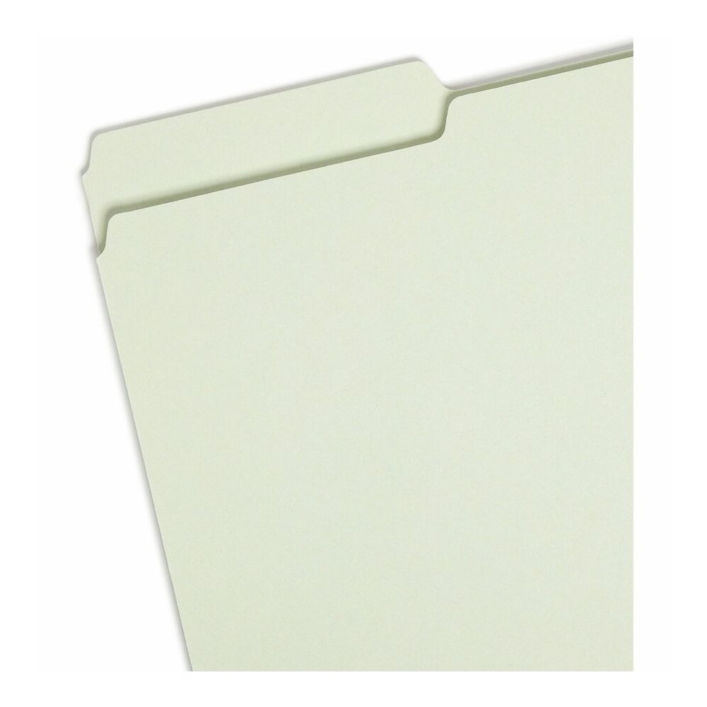 Smead 1/3 Tab Cut Legal Recycled Top Tab File Folder - 8 1/2" x 14" - 1" Expansion - Top Tab Location - Assorted Tab Position - 25 pt. - Pressboard - Gray, Green - Heavy Duty, Rounded Corner, Wear Res. Picture 4