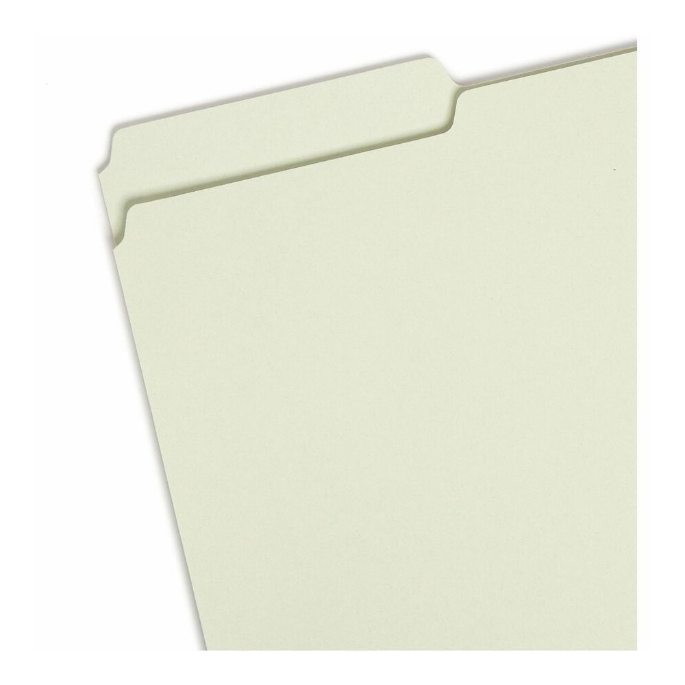 Smead 1/3 Tab Cut Legal Recycled Top Tab File Folder - 8 1/2" x 14" - 2" Expansion - Top Tab Location - Assorted Tab Position - 25 pt. - Pressboard - Gray, Green - Heavy Duty, Rounded Corner, Wear Res. Picture 4