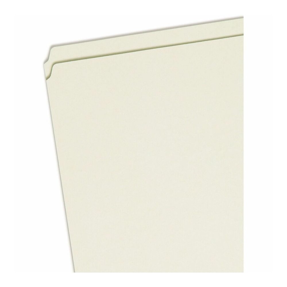Smead Straight Tab Cut Legal Recycled Fastener Folder - 8 1/2" x 14" - 2" Expansion - 2 x 2S Fastener - 2" for Folder - 25 pt. - Pressboard - Gray, Green - Tear Resistant - 100% Recycled - 25 / Box. Picture 2