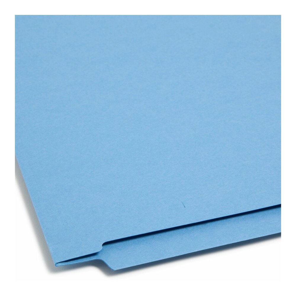 Smead Shelf-Master Straight Tab Cut Letter Recycled Fastener Folder - 8 1/2" x 11" - 3/4" Expansion - 2 x 2B Fastener - 2" for Folder - End Tab Location - 11 pt. - 2 Plys - Blue - 10% Recycled - 50 / . Picture 8