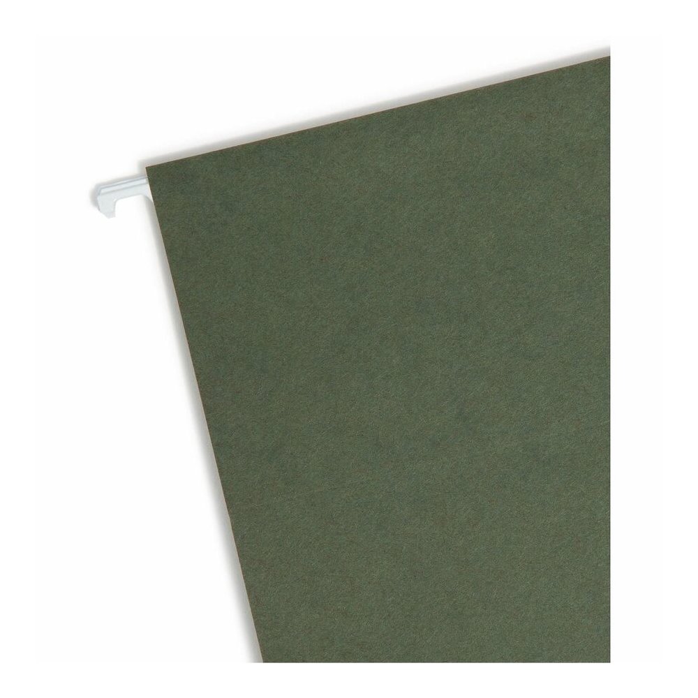 Smead Letter Recycled Hanging Folder - 8 1/2" x 11" - 2" Expansion - 11 pt. - Vinyl - Standard Green - 10% Recycled - 25 / Box. Picture 4