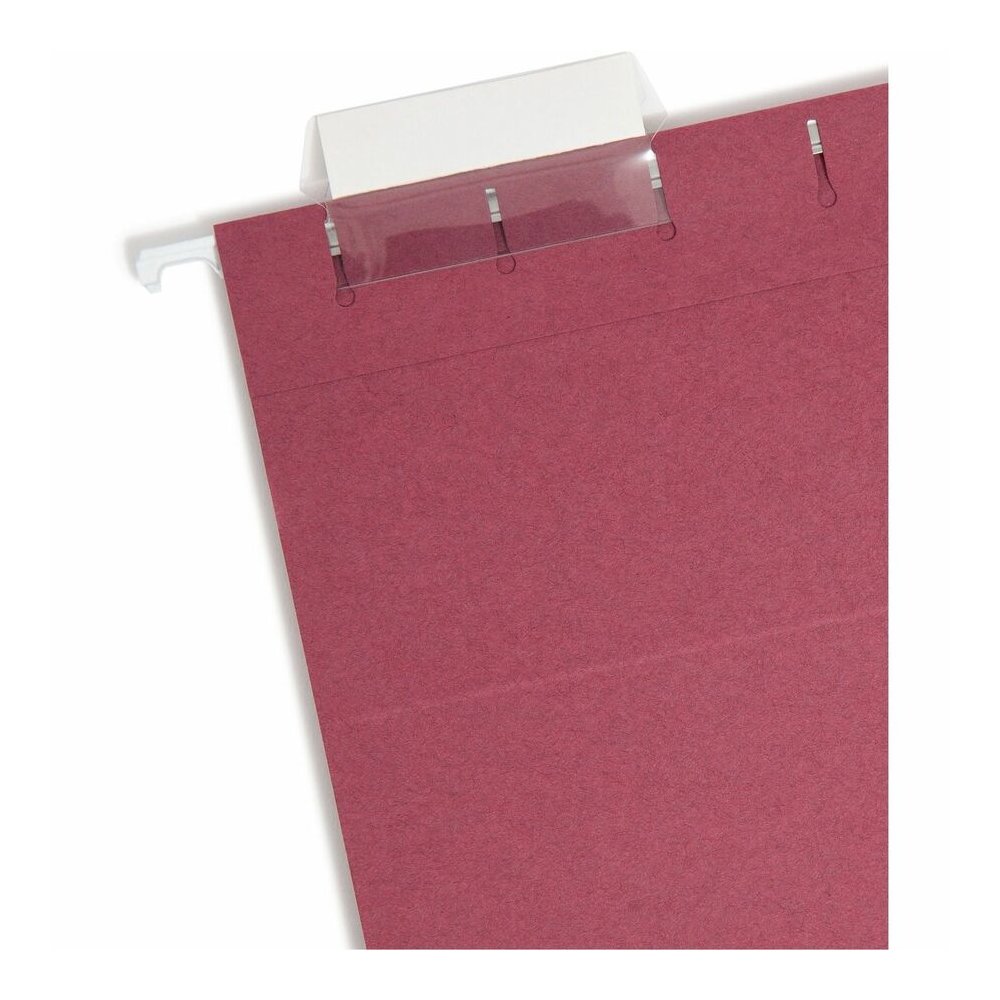 Smead Colored 1/5 Tab Cut Letter Recycled Hanging Folder - 8 1/2" x 11" - Top Tab Location - Assorted Tab Position - 11 pt. - Vinyl - Gray, Maroon, Navy, Purple, Teal - Repositionable Tab - 10% Recycl. Picture 4