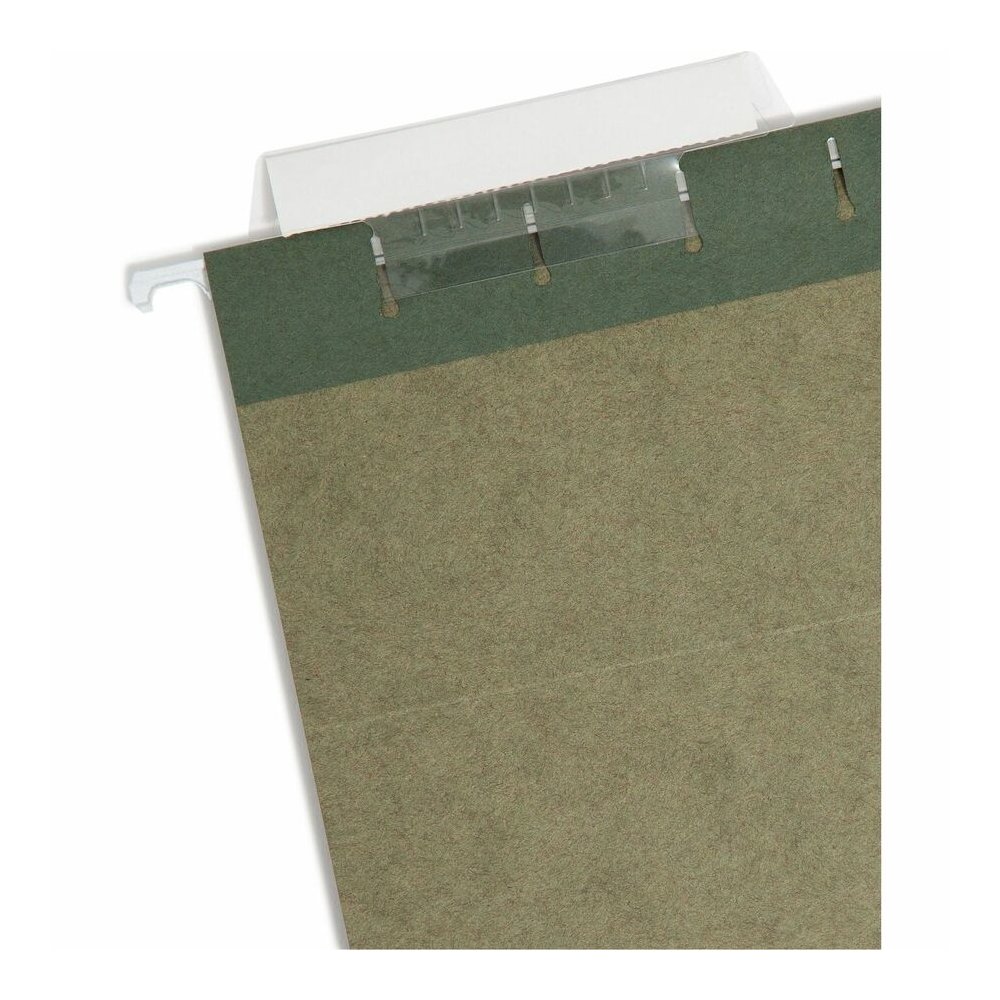 Smead 1/3 Tab Cut Legal Recycled Hanging Folder - 8 1/2" x 14" - Top Tab Location - Assorted Tab Position - 11 pt. - Vinyl - Standard Green - 10% Recycled - 25 / Box. Picture 4