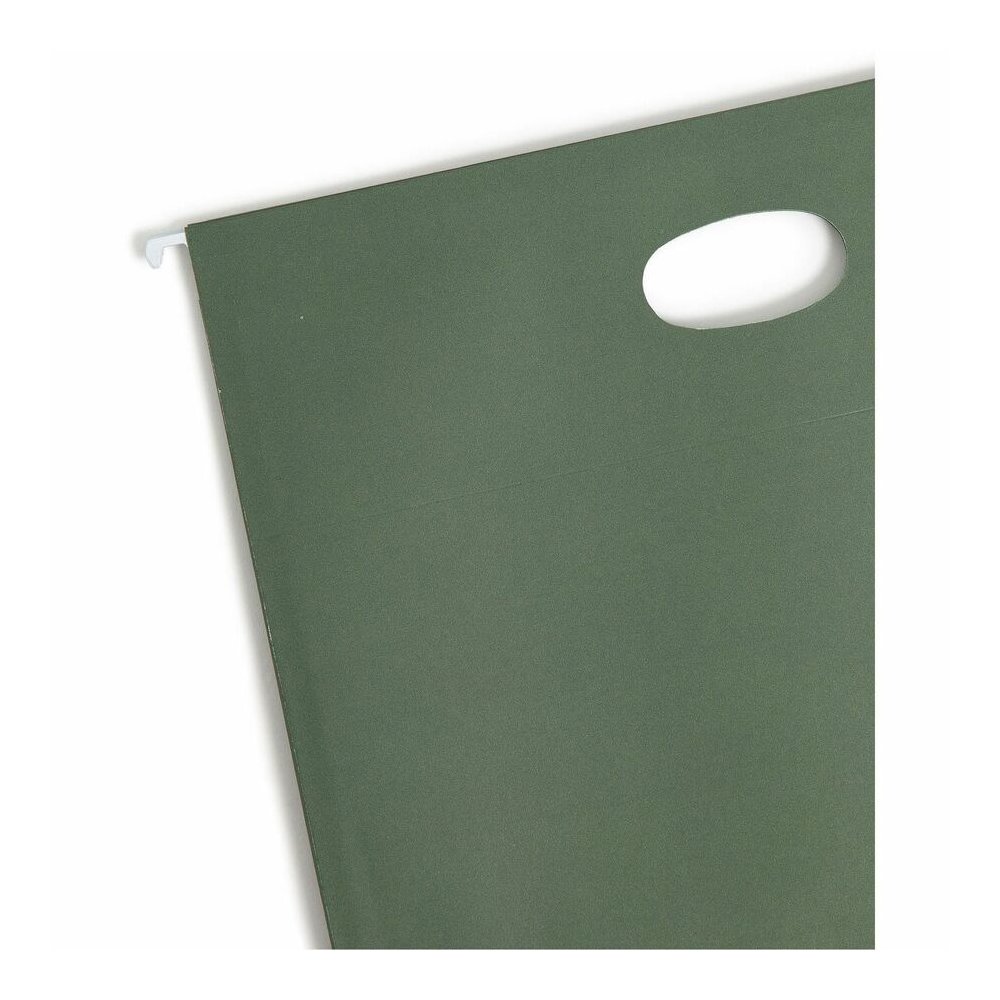 Smead Letter Recycled Hanging Folder - 8 1/2" x 11" - 3 1/2" Expansion - 11 pt. - Standard Green - 30% Recycled - 10 / Box. Picture 4