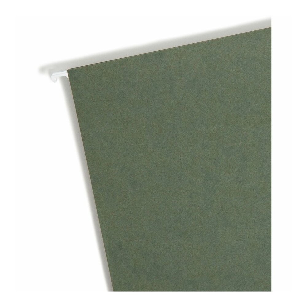 Smead Letter Recycled Hanging Folder - 8 1/2" x 11" - 1" Expansion - 11 pt. - Pressboard - Standard Green - Reinforced Base - 10% Recycled - 25 / Box. Picture 4