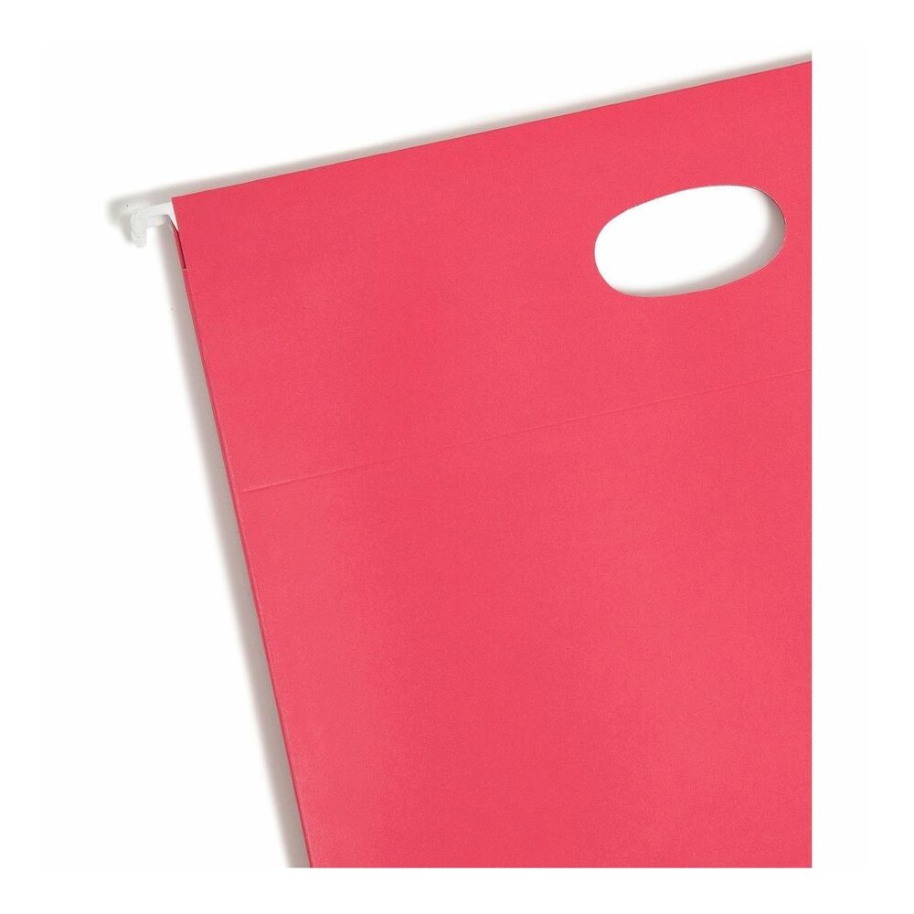 Smead Letter Recycled Hanging Folder - 8 1/2" x 11" - 3 1/2" Expansion - 11 pt. - Blue, Green, Red, Yellow - 10% Recycled - 4 / Pack. Picture 4