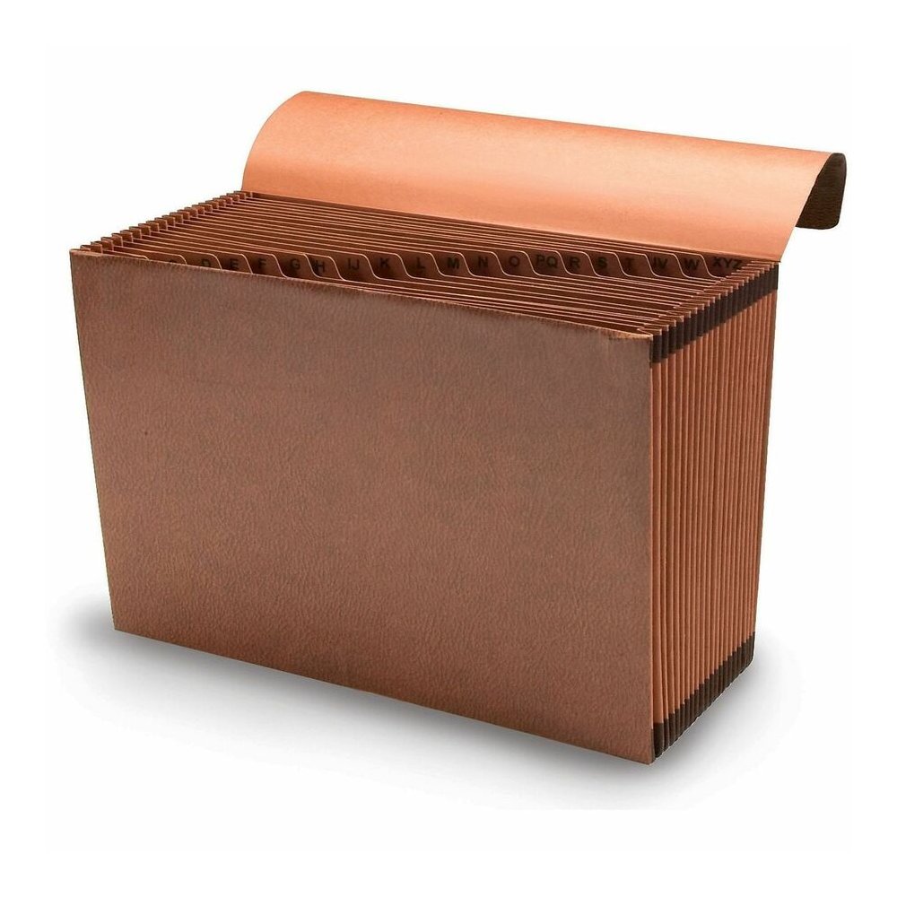 Smead Legal Recycled Expanding File - 8 1/2" x 14" - 7/8" Expansion - 21 Pocket - Redrope - Elastic Closure, Reinforced Gusset - 30% Recycled - 1 Each. Picture 2
