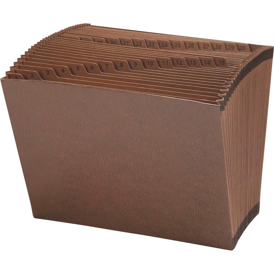 Smead TUFF Letter Recycled Expanding File - 8 1/2" x 11" - 7/8" Expansion - 31 Pocket - Redrope - Reinforced Gusset - 30% Recycled - 1 Each. Picture 3