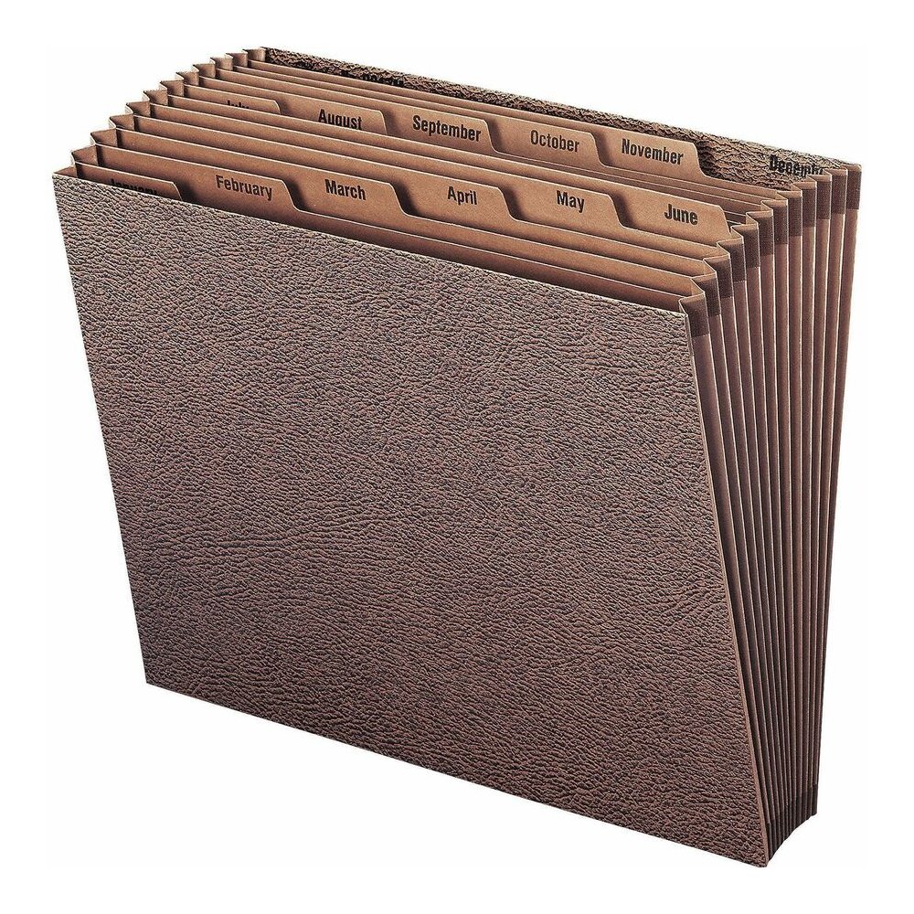Smead Letter Recycled Expanding File - 8 1/2" x 11" - 7/8" Expansion - 12 Pocket - Redrope - Tear Resistant, Reinforced Gusset - 30% Recycled - 1 Each. Picture 5