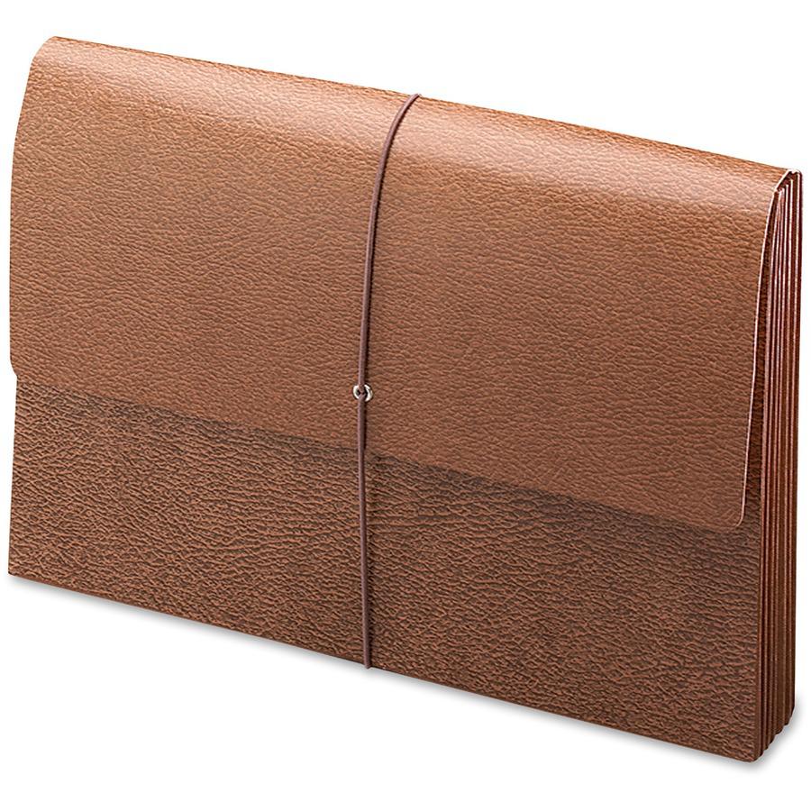 Smead Legal Recycled File Wallet - 8 1/2" x 14" - 3 1/2" Expansion - Redrope - Reinforced Gusset, Elastic Closure, Flap, Tear Resistant - 30% Recycled - 1 Each. Picture 5