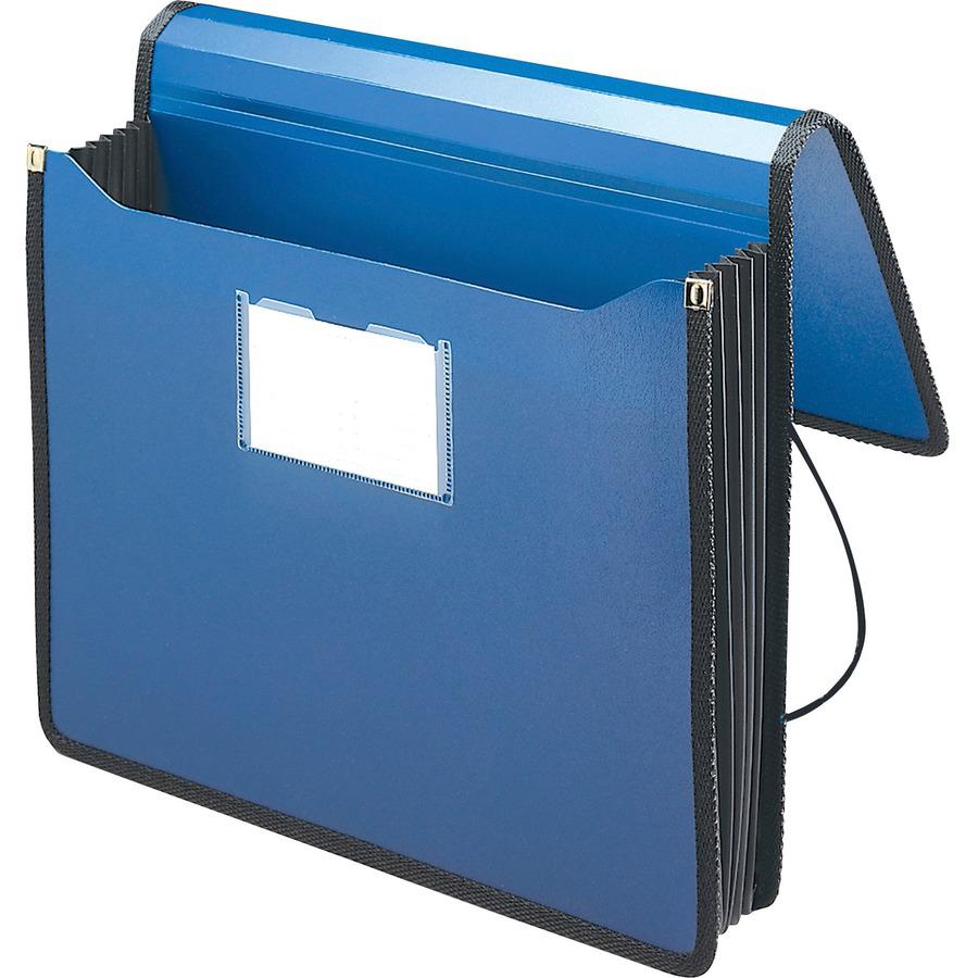Smead Letter File Wallet - 8 1/2" x 11" - 5 1/4" Expansion - Front Pocket(s) - Plastic - Navy Blue - 1 Each. Picture 6