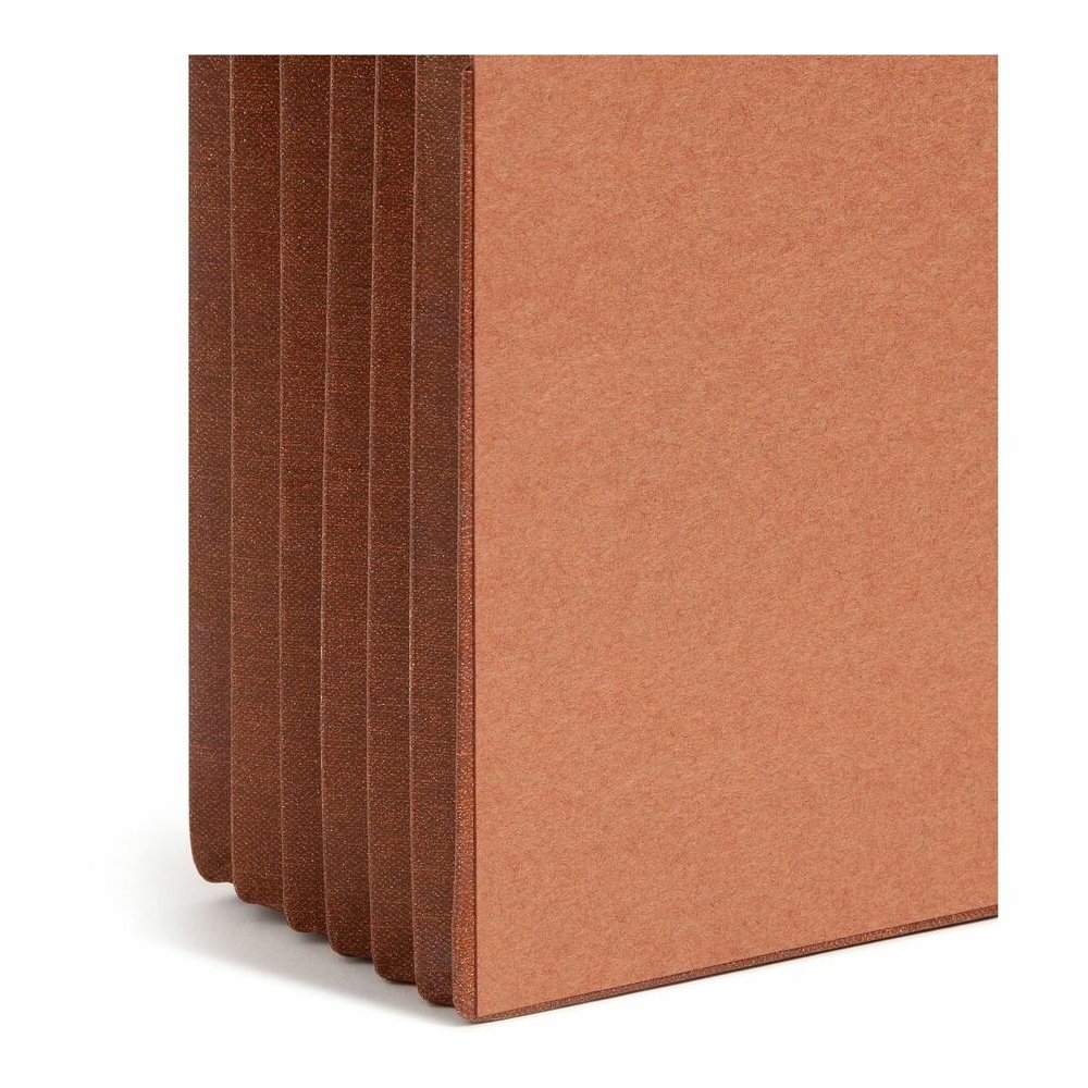 Smead TUFF Straight Tab Cut Letter Recycled File Pocket - 8 1/2" x 11" - 5 1/4" Expansion - 16.5 pt. - 2 Plys - Redrope - Rip Resistant, Tear Resistant, Reinforced Tab, Heavyweight Cover - 30% Recycle. Picture 3