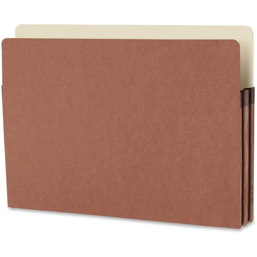 Smead Straight Tab Cut Legal Recycled File Pocket - 8 1/2" x 14" - 1 3/4" Expansion - Top Tab Location - 12.5 pt. - Redrope - Tear Resistant, Rounded Corner, Reinforced Gusset - 30% Recycled - 25 / Bo. Picture 4