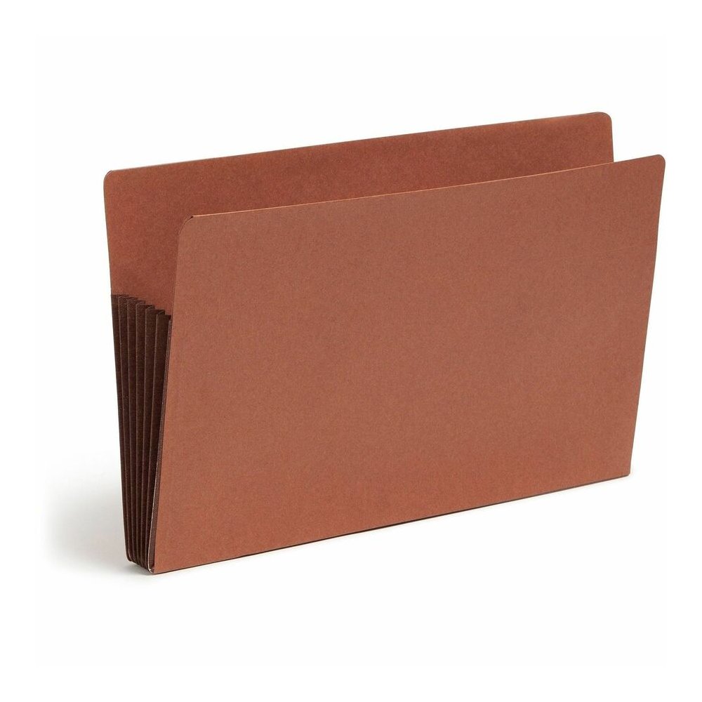 Smead Straight Tab Cut Legal Recycled File Pocket - 8 1/2" x 14" - 5 1/4" Expansion - End Tab Location - 12.5 pt. - 2 Plys - Dark Brown - Embossed - 30% Recycled - 10 / Box. Picture 5