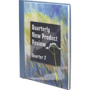 Smead Letter Recycled Report Cover - 8 1/2" x 11" - 3 Fastener - 1/2" for Folder - 12 pt. - Vinyl, Metal - Blue - 50% Recycled - 25 / Box. Picture 6