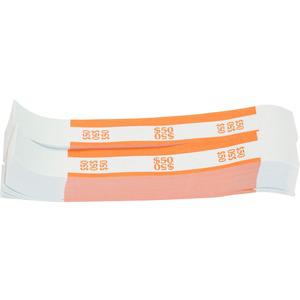 Sparco White Kraft ABA Bill Straps - 1000 Wrap(s)Total $50 in $1 Denomination - Kraft - Orange - 1000 / Pack. Picture 2