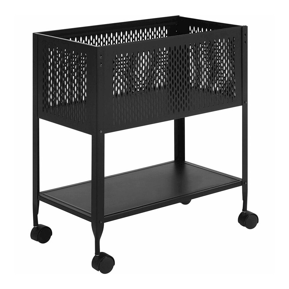 Lorell Mesh Rolling File - 4 Casters - Steel - 13.31" Width x 24.21" Depth x 27.72" Height - Black - 1 Each. Picture 7