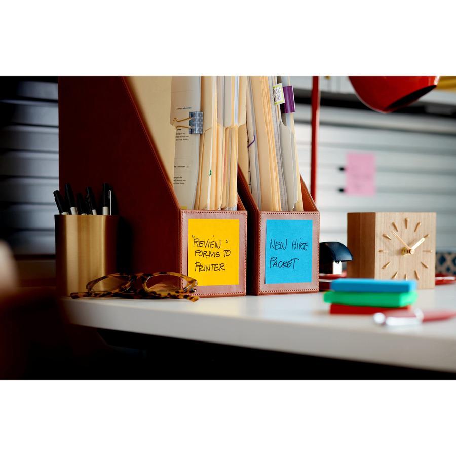 Post-it&reg; Super Sticky Notes - Playful Primaries Color Collection - 1080 - 3" x 3" - Square - 90 Sheets per Pad - Unruled - Candy Apple Red, Vital Orange, Sunnyside, Lucky Green, Blue Paradise, Iri. Picture 3