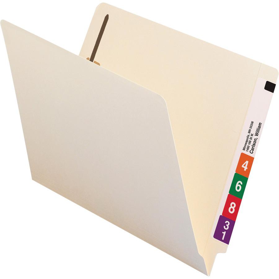 Smead Straight Tab Cut Letter Recycled Fastener Folder - 8 1/2" x 11" - 3/4" Expansion - 2 x 2B Fastener(s) - 2" Fastener Capacity for Folder - Manila - Manila - 100% Recycled - 50 / Box. Picture 8
