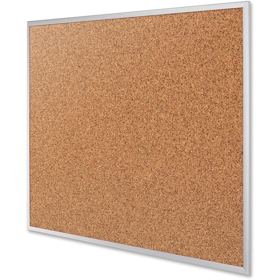 Quartet Classic Series Bulletin Board - 36" Height x 60" Width - Brown Natural Cork Surface - Heavy-gauge, Self-healing, Heavy Duty - Silver Aluminum Frame - 1 Each. Picture 9