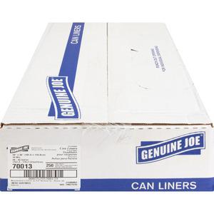 Genuine Joe Economy High-Density Can Liners - Large Size - 45 gal Capacity - 46" Length x 40" Width x 0.39 mil (10 Micron) Thickness - High Density - Translucent - Resin - No - 250 / Carton. Picture 3