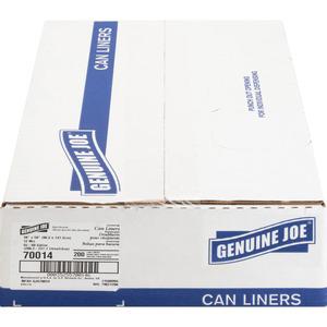 Genuine Joe Economy High-Density Can Liners - Extra Large Size - 60 gal Capacity - 58" Length x 38" Width x 0.47 mil (12 Micron) Thickness - High Density - Translucent - Resin - Office Waste - No - 20. Picture 5