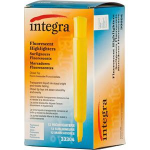 Integra Chisel Desk Liquid Highlighters - Yellow Ink - Water Based - Yellow Barrel - 1 Dozen. Picture 4
