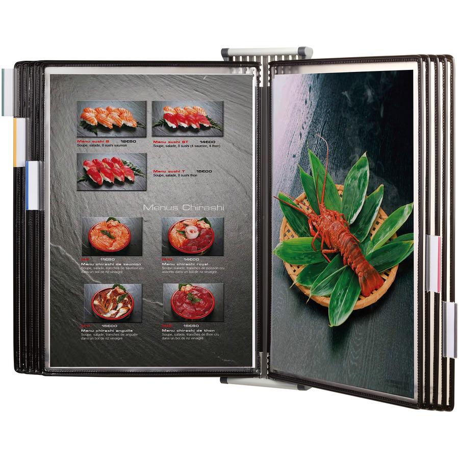 Djois by Tarifold Wall-Mountable Antimicrobial Reference Display Unit - Support Letter 8.50" x 11" Media - Clear, Black - Metal - 1 Each. Picture 4