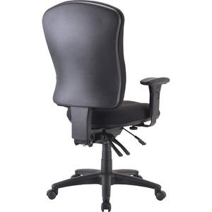Lorell Contoured Managerial Task Chair - Black Polyester Seat - Black Frame - 1 Each. Picture 4
