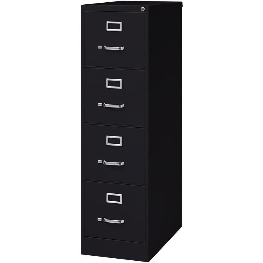 Lorell Fortress Series 26-1/2" Commercial-Grade Vertical File Cabinet - 15" Width x 26.5" Depth x 52" Height - 4 x Drawer(s) for File - Letter - Vertical - Security Lock, Ball-bearing Suspension, Heav. Picture 6