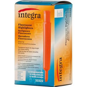Integra Chisel Desk Liquid Highlighters - Fluorescent Orange Ink - 1 Dozen. Picture 3