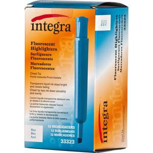 Integra Chisel Desk Liquid Highlighters - Fluorescent Blue Ink - 1 Dozen. Picture 6
