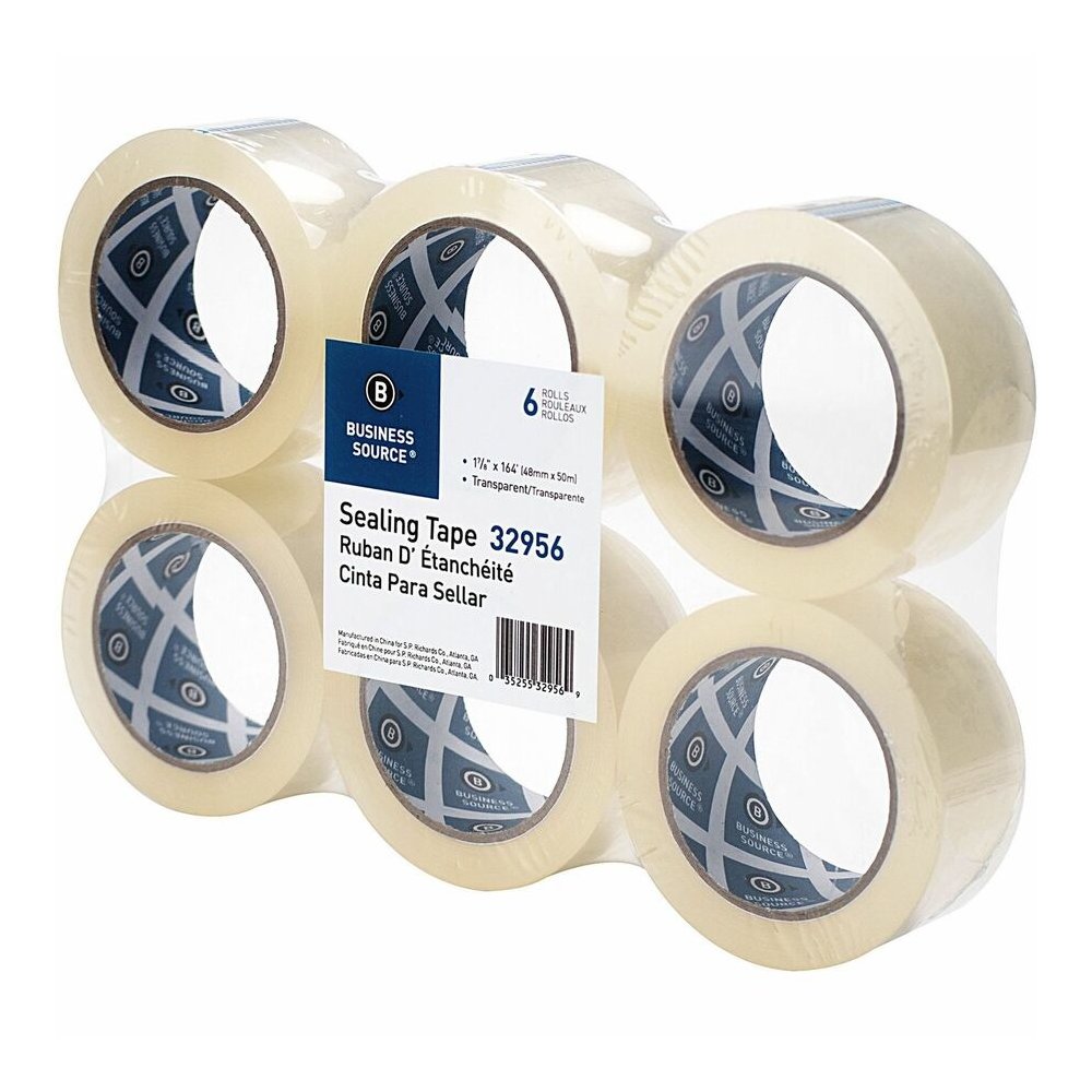 Business Source Heavy-duty Packaging Tape - 54.67 yd Length x 1.88" Width - 3" Core - Clear - Pressure-sensitive Poly - 3.54 mil - Rubber Backing - Tear Resistant, Split Resistant, Breakage Resistance. Picture 3