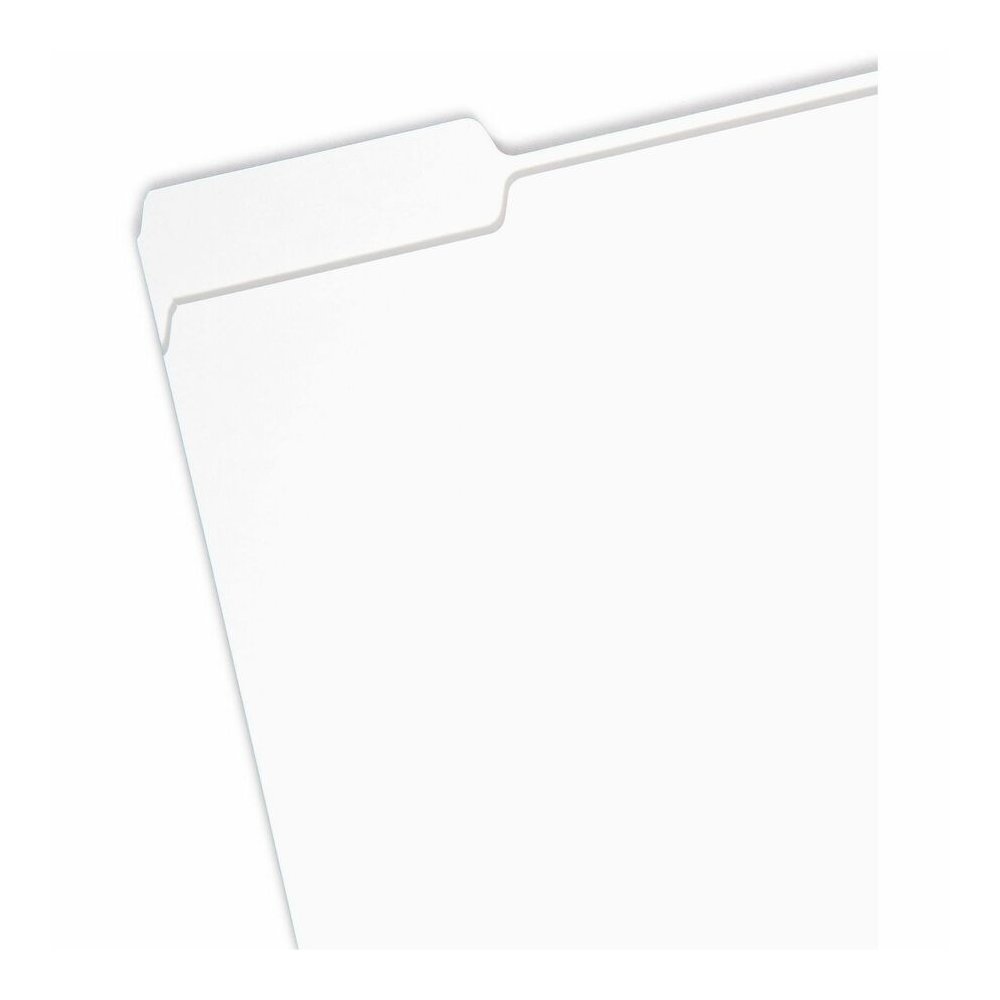 Smead Colored 1/3 Tab Cut Letter Recycled Top Tab File Folder - 8 1/2" x 11" - Top Tab Location - Assorted Tab Position - 11 pt. - 1 Plys - White - 10% Recycled - 100 / Box. Picture 4