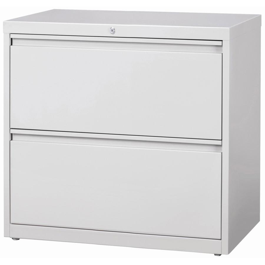 Lorell Fortress Series Lateral File - 36" Width x 18.6" Depth x 28.1" Height - 2 x Drawer(s) for File - Legal, Letter, A4 - Lateral - Rust Proof, Leveling Glide, Interlocking, Ball-bearing Suspension,. Picture 3