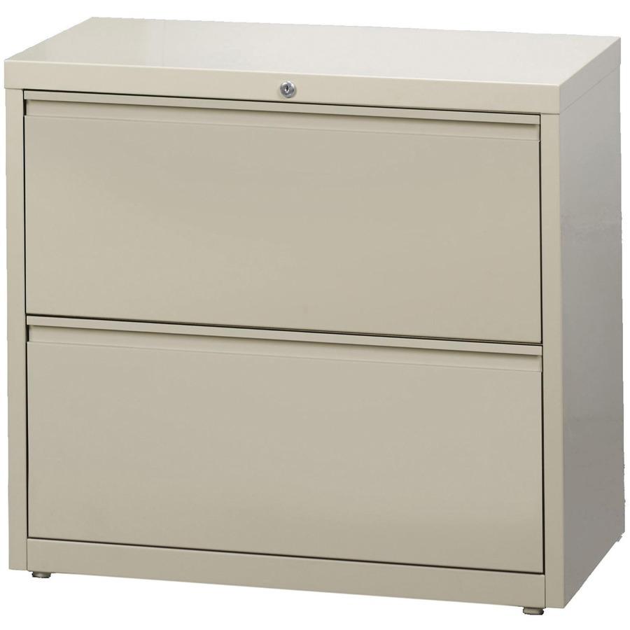 Lorell Fortress Series Lateral File - 36" Width x 18.6" Depth x 28.1" Height - 2 x Drawer(s) for File - Legal, Letter, A4 - Lateral - Rust Proof, Leveling Glide, Interlocking, Ball-bearing Suspension,. Picture 3