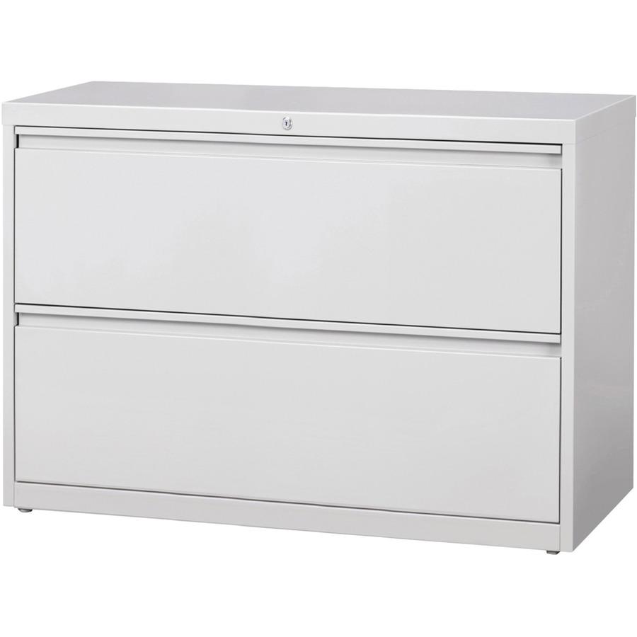 Lorell Fortress Series Lateral File - 42" Width x 18.6" Depth x 28.1" Height - 2 x Drawer(s) for File - Legal, Letter, A4 - Lateral - Rust Proof, Leveling Glide, Ball-bearing Suspension, Interlocking,. Picture 3