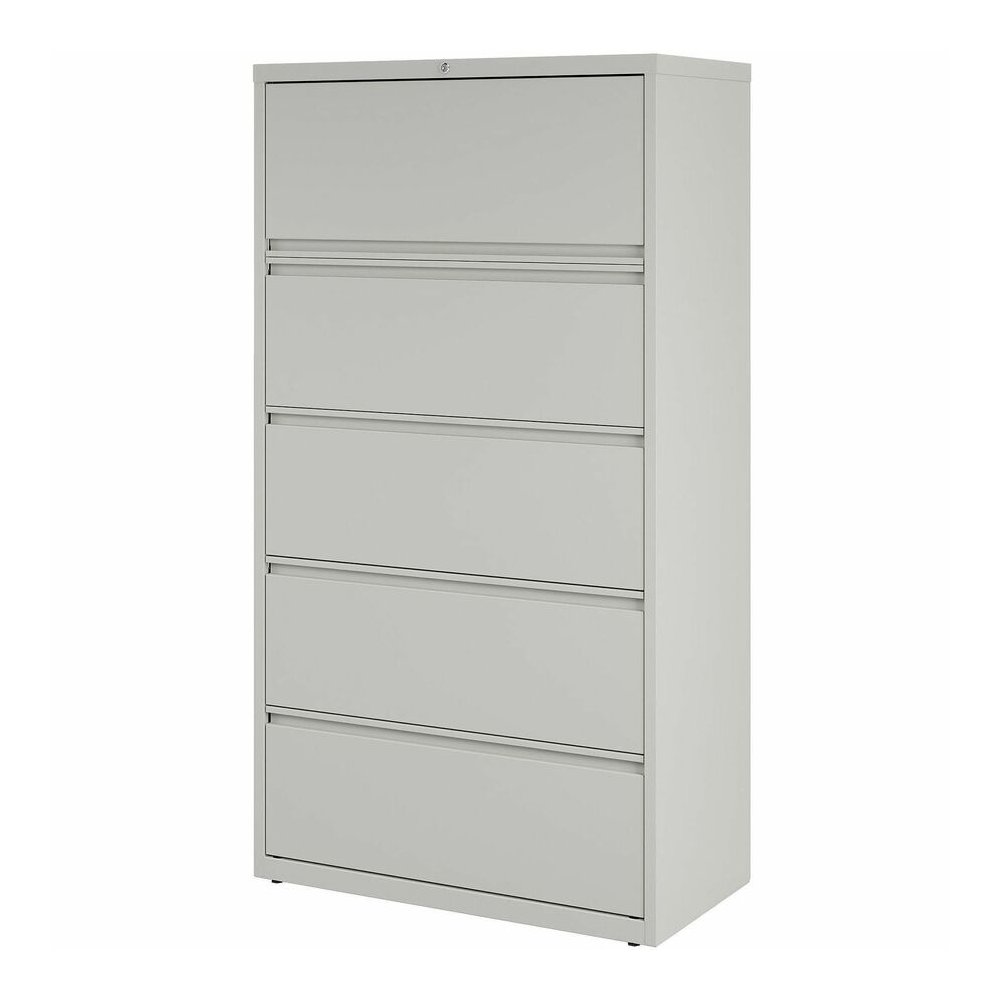 Lorell Fortress Series Lateral File - 36" Width x 18.6" Depth x 67.7" Height - 5 x Drawer(s) for File - Legal, Letter, A4 - Lateral - Rust Proof, Leveling Glide, Interlocking, Ball-bearing Suspension,. Picture 8